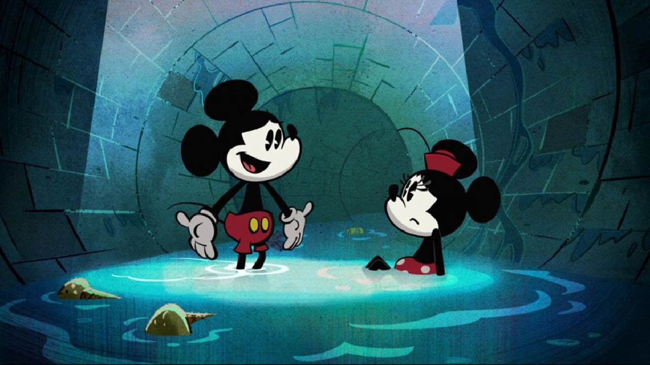 Mickey et Minnie dans Le monde merveilleux de Mickey Mouse.
