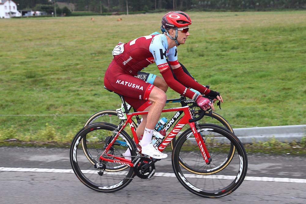 Ian Boswell in the bunch during stage 12 at the VBuelta