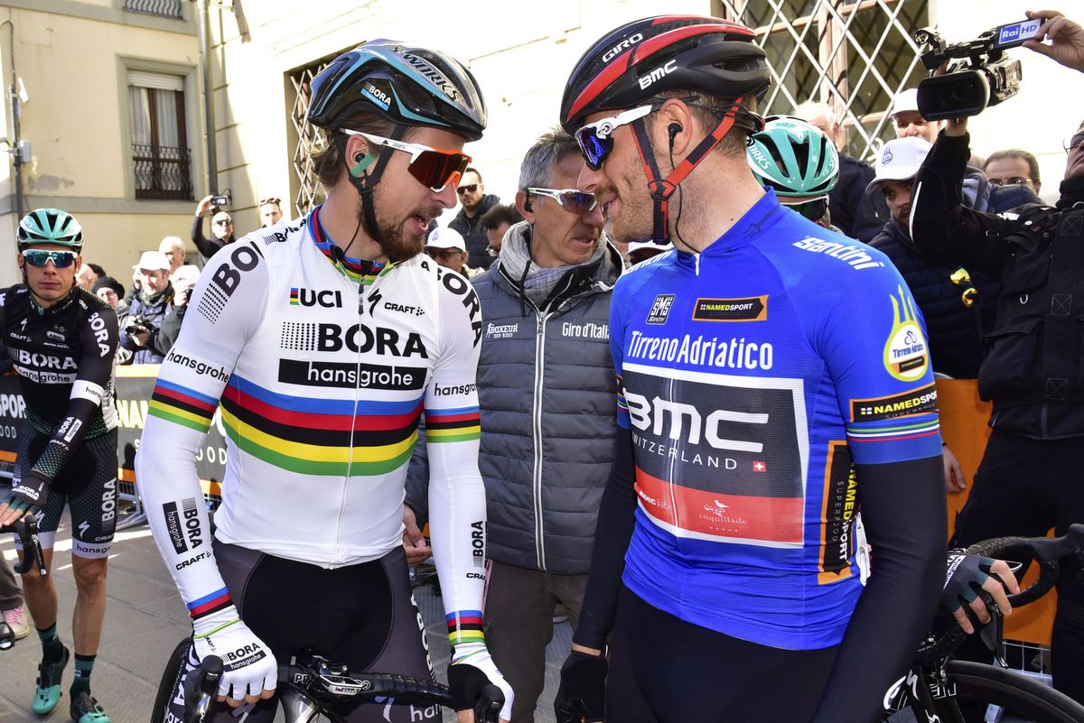 Sagan and Caruso on the start line