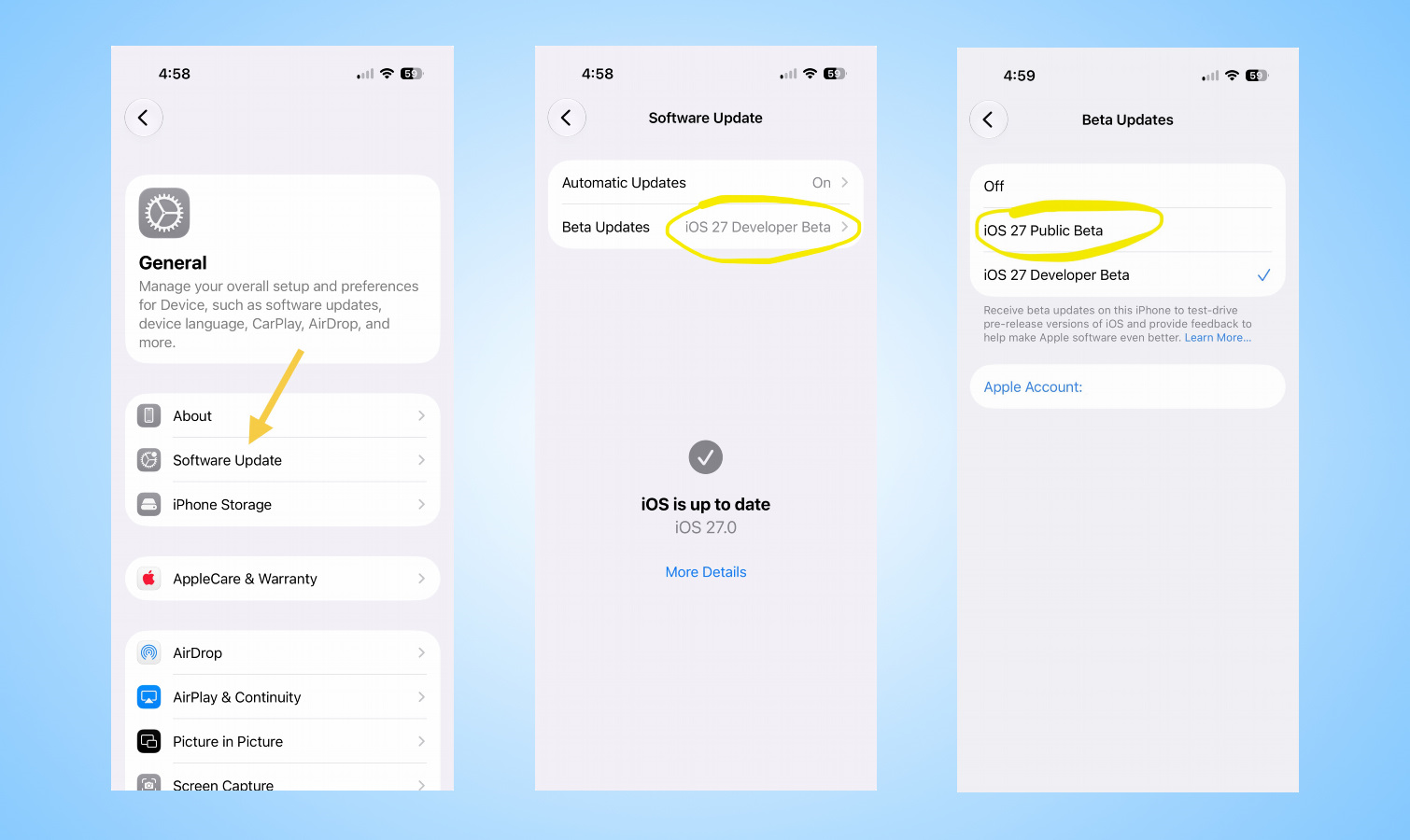 چگونه اسکرین شات های عمومی بتای iOS 27 را دانلود کنیم؟
