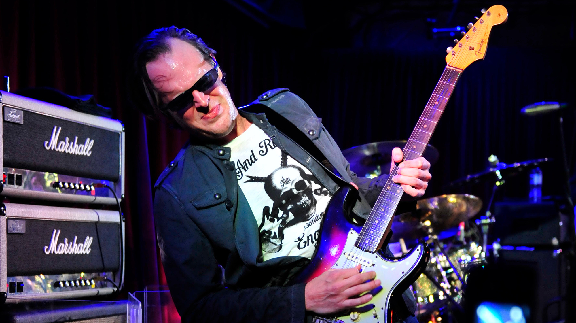 American blues rock musician Joe Bonamassa performing live on stage at The Borderline in London, on March 26, 2013. 
