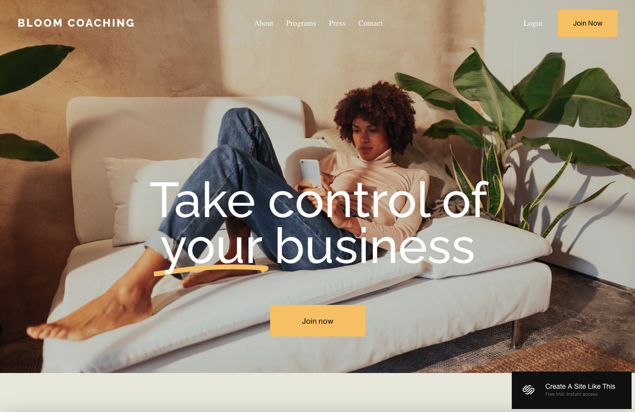 screenshot of Squarespace template