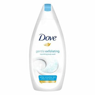 Dove Gentle Exfoliating Body Wash on white background