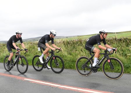 Jack Rootkin-Gray, the winner of the 2023 Perfs Pedal race, leading at the Lancaster GP