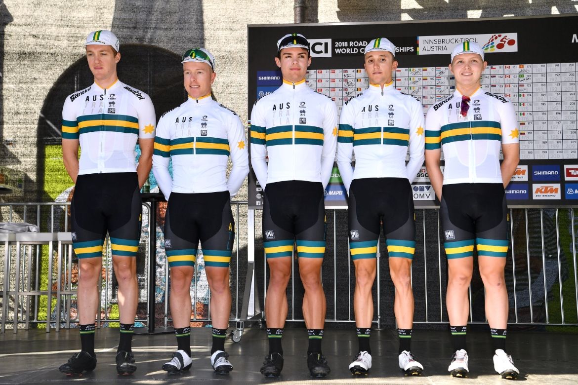 Jai Hindley, Cyrus Monk, Callum Scotson, Robert Stannard and Michael Storer represented Australian in the under-23 Worlds road race.