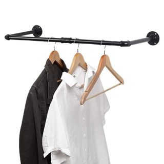 A laundry room hanging rod