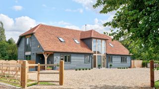 timber clad oak frame home exterior