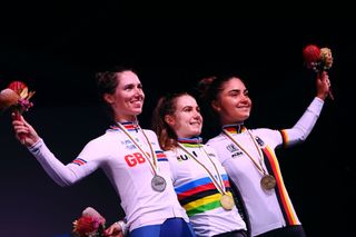 Pfeiffer Georgi takes silver in the U23 road race classificaiton at the World Championships 2022