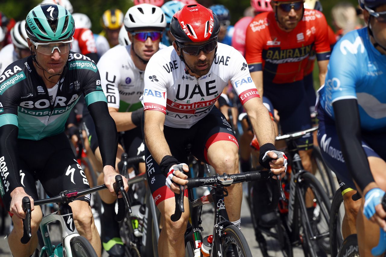 Fernando Gaviria (UAE Team Emirates) riding in the peloton