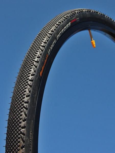 For faster courses, Continental offers its semi-slick Cyclocross Speed clincher.