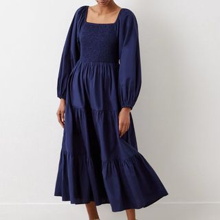 M&S navy midi smock dress