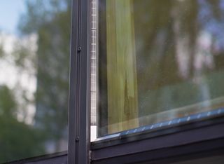 A close-up photo of one of Physee's installed PowerWindows at Amsterdam's main business district.