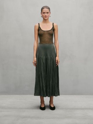 Massimo Dutti green skirt