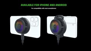 Images demonstrating the iPhone and Android Razer Phone Cooler Chroma