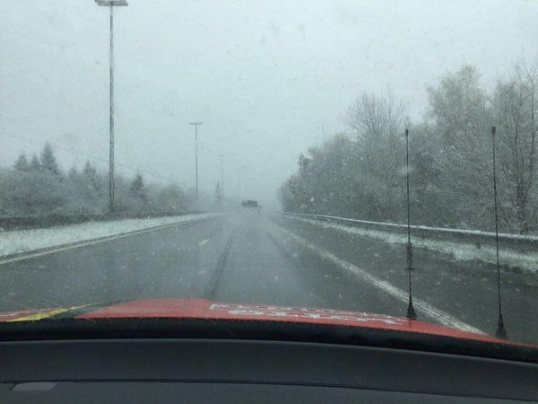 The snow fell at Liege-Bastogne-Liege on Sunday
