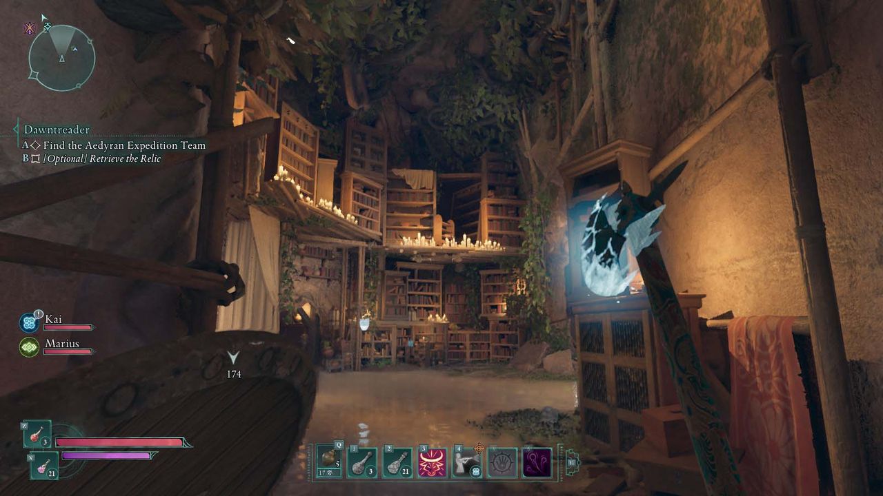 A library in the Temple of Eothas in Avowed.