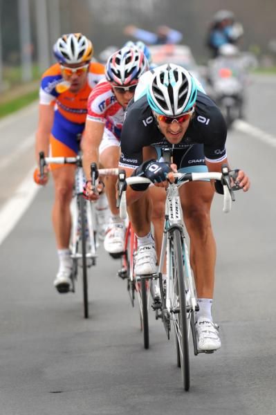 Cancellara crossed from group to group before his lone attack