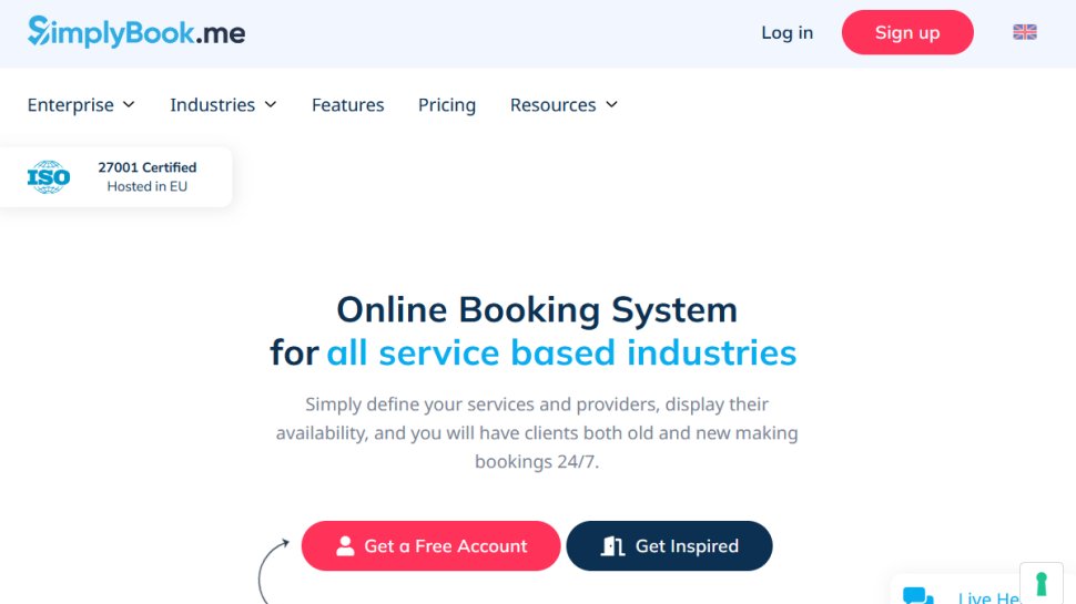 SimplyBook website screenshot (February 2026).