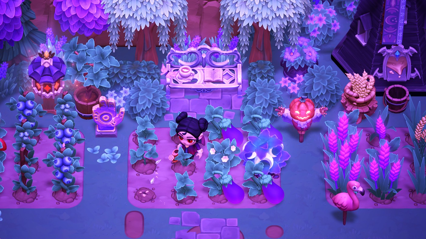 Moonlight Peaks - watering crops