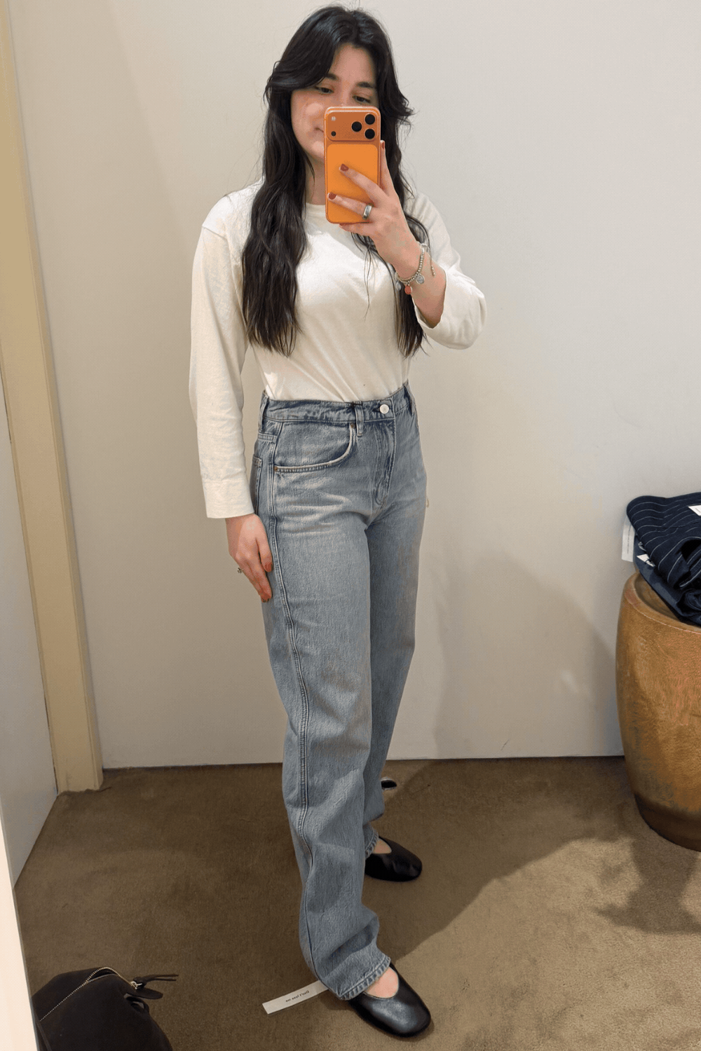 Reformation denim try on