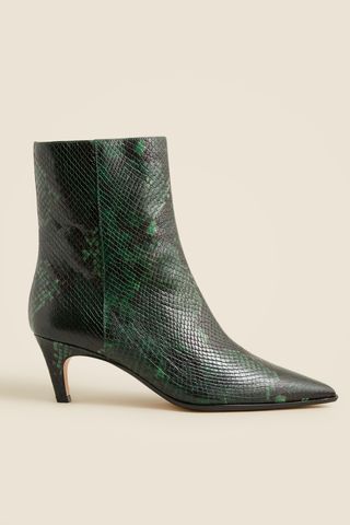 J.Crew New Stevie Ankle Boots in Snake-Embossed Italian Leather