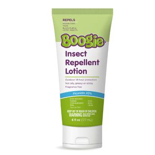 a bottle of Boogie insect repellent lotion