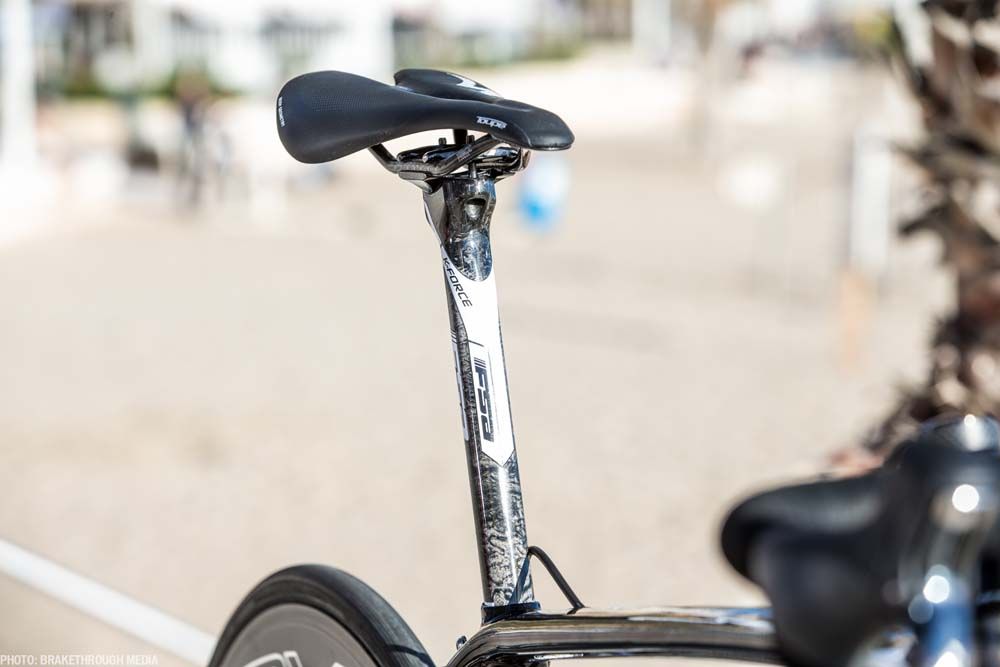 The saddle is atop a long K-Force FSA seat post
