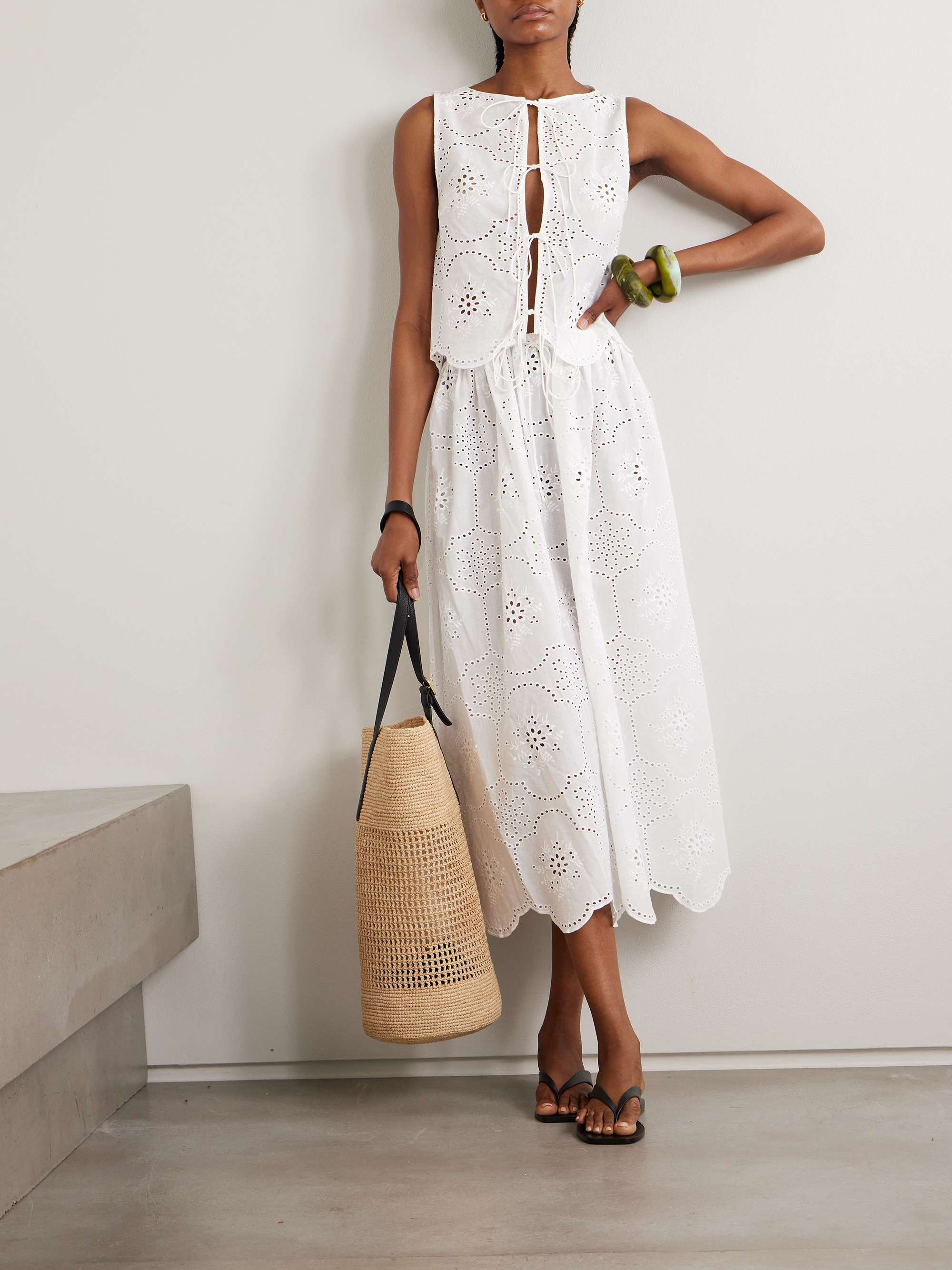 Scalloped Broderie Anglaise Cotton Top