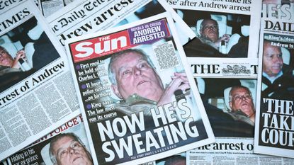 British newspapers cover the arrest of Andrew Mountbatten-Windsor