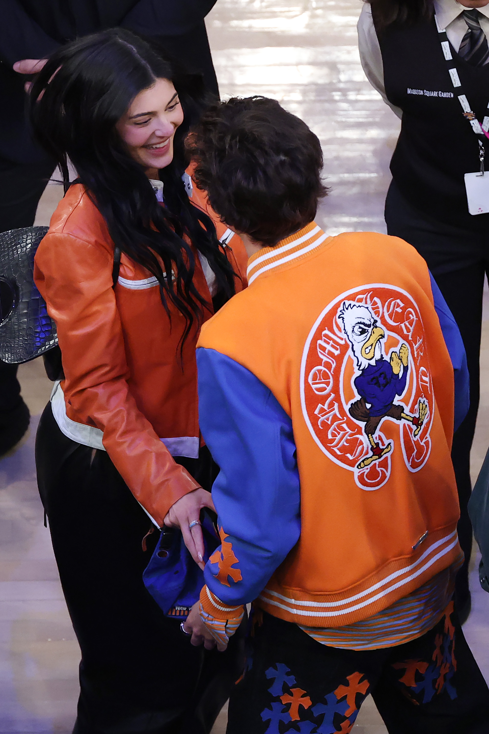 Timothée Chalamet, and Kylie Jenner attend the game between the Indiana Pacers and the New York Knicks during Game 5