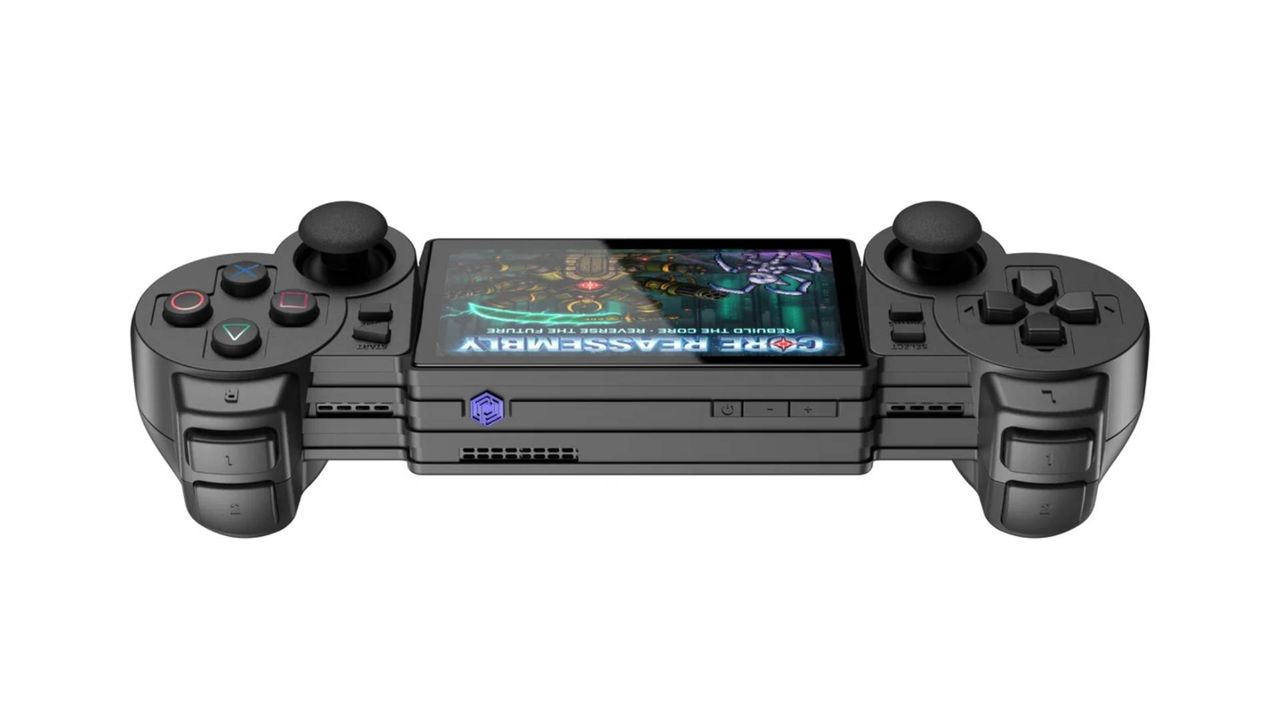 Top view of Yoniq Portal PS2 handheld.