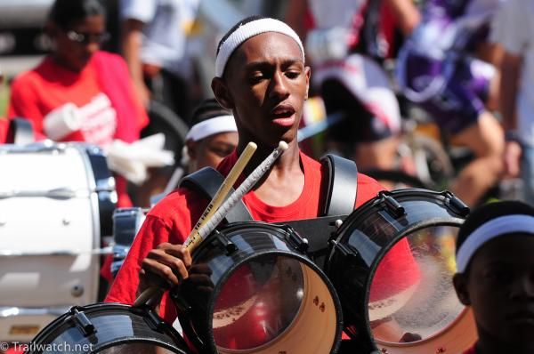A marching bank pumped up the crowd today.
