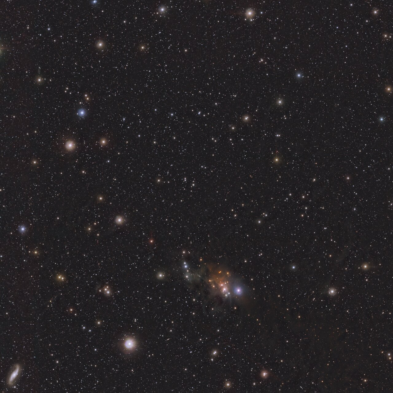 A telescope image of many stars in outer space