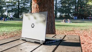 Framework Laptop 16 (2025) review unit on a table