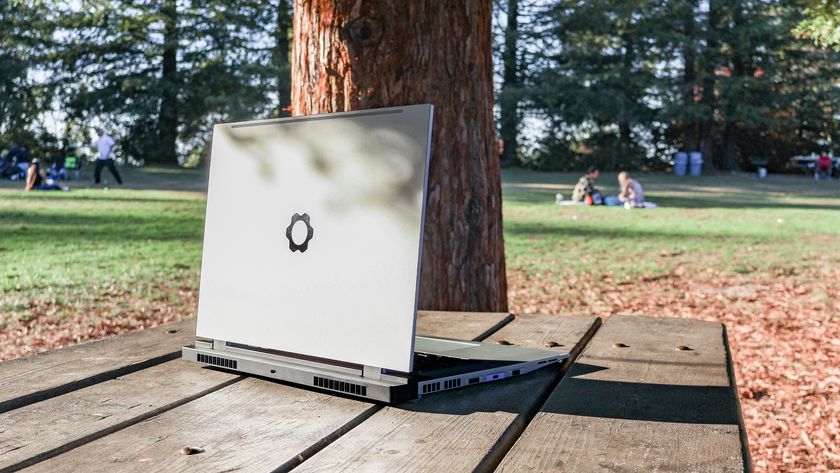 Framework Laptop 16 (2025) review unit on a table