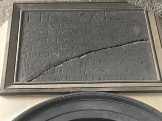 An inscription in Naples from Emperor Titus, taking credit for rebuilding to accommodate refugees following the volcanic eruption.