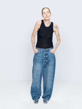 Drop Organic-Cotton-Blend Low-Rise Baggy Jeans