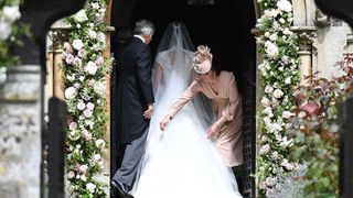 Photograph, Bride, Wedding dress, Ceremony, Wedding, Bridal clothing, Dress, Marriage, Veil, Bridal veil,