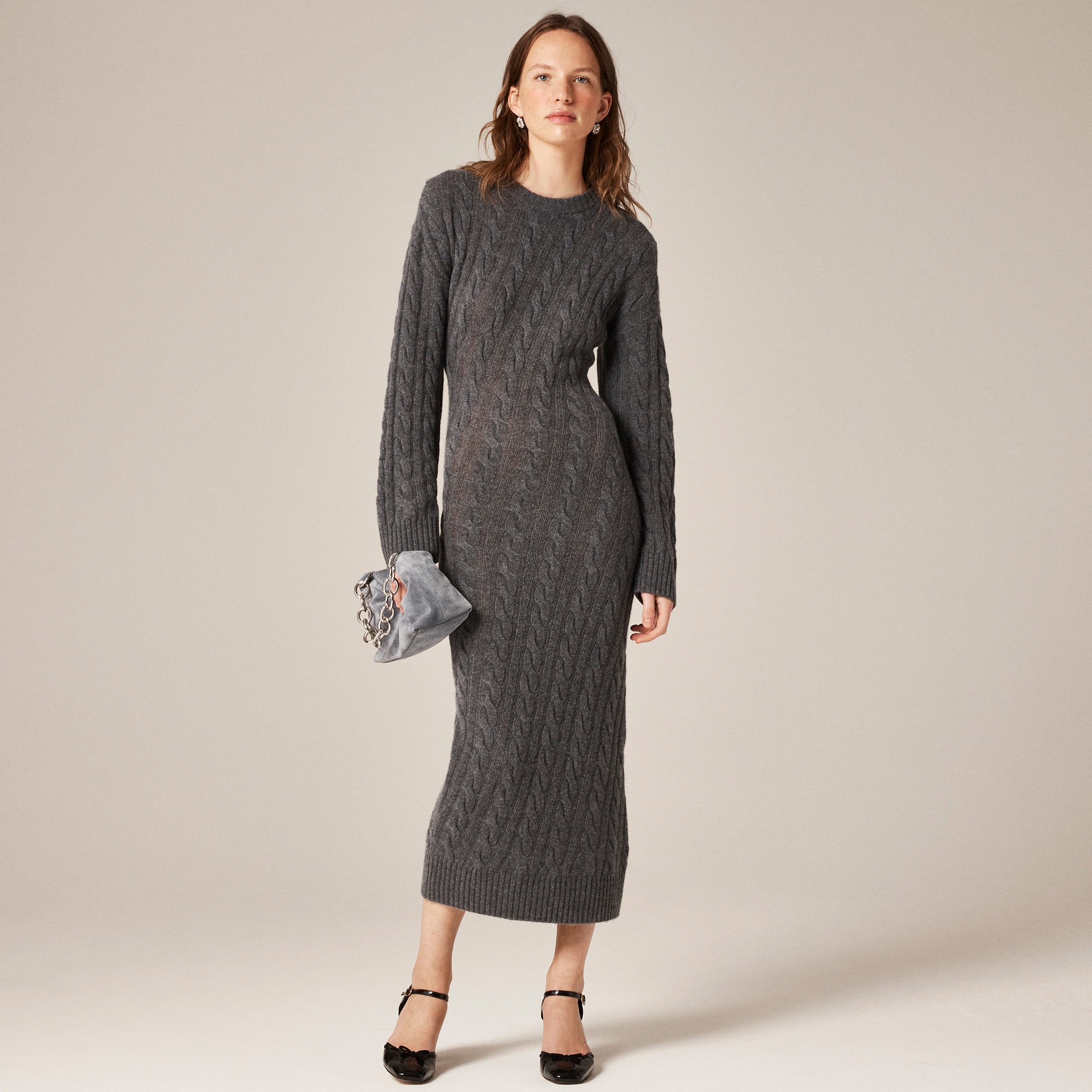 Collection Cashmere Twisted Cable-Knit Sweater-Dress