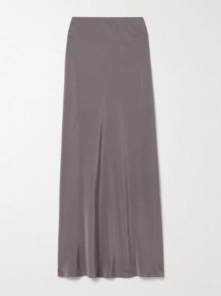 Organic Silk-Twill Maxi Skirt