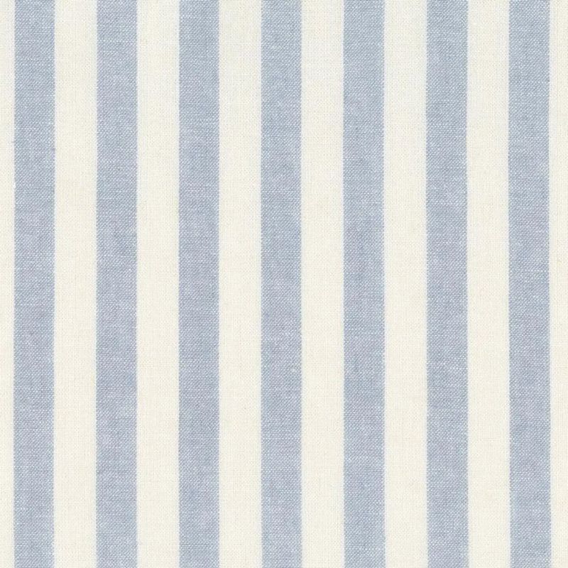 blue and white striped linen fabric