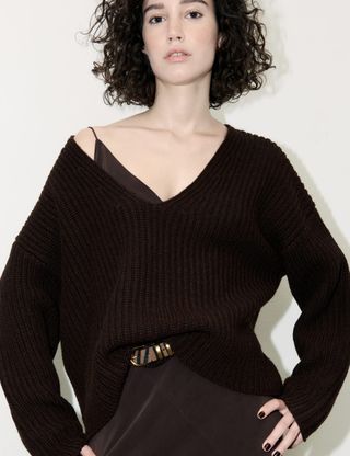 Merino Wool-Rich Oversized Jumper With Cashmere