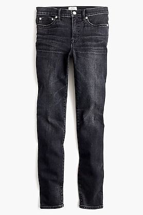 J.Crew 9" High Rise Toothpick Jean in Charcoal Wash