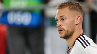 Joshua Kimmich of Germany looks on during the international friendly match between Germany and Japan at Volkswagen Arena on September 9, 2023 in Wolfsburg, Germany.