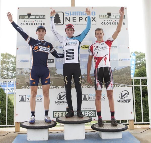 The U23 podium (l-r): Luke Keough, Zach McDonald, Evan McNeely