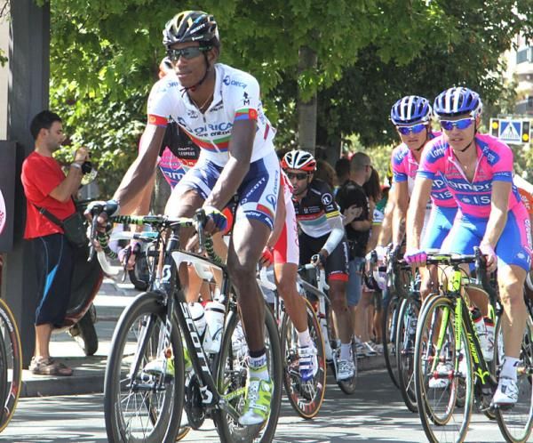 Daniel Teklehaymanot and Damiano Cunego