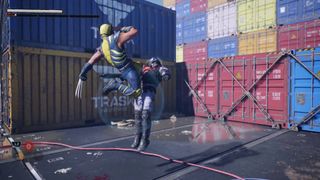 Marvel's Wolverine kneeing a Trask soldier using the Knee Breaker Special Technique