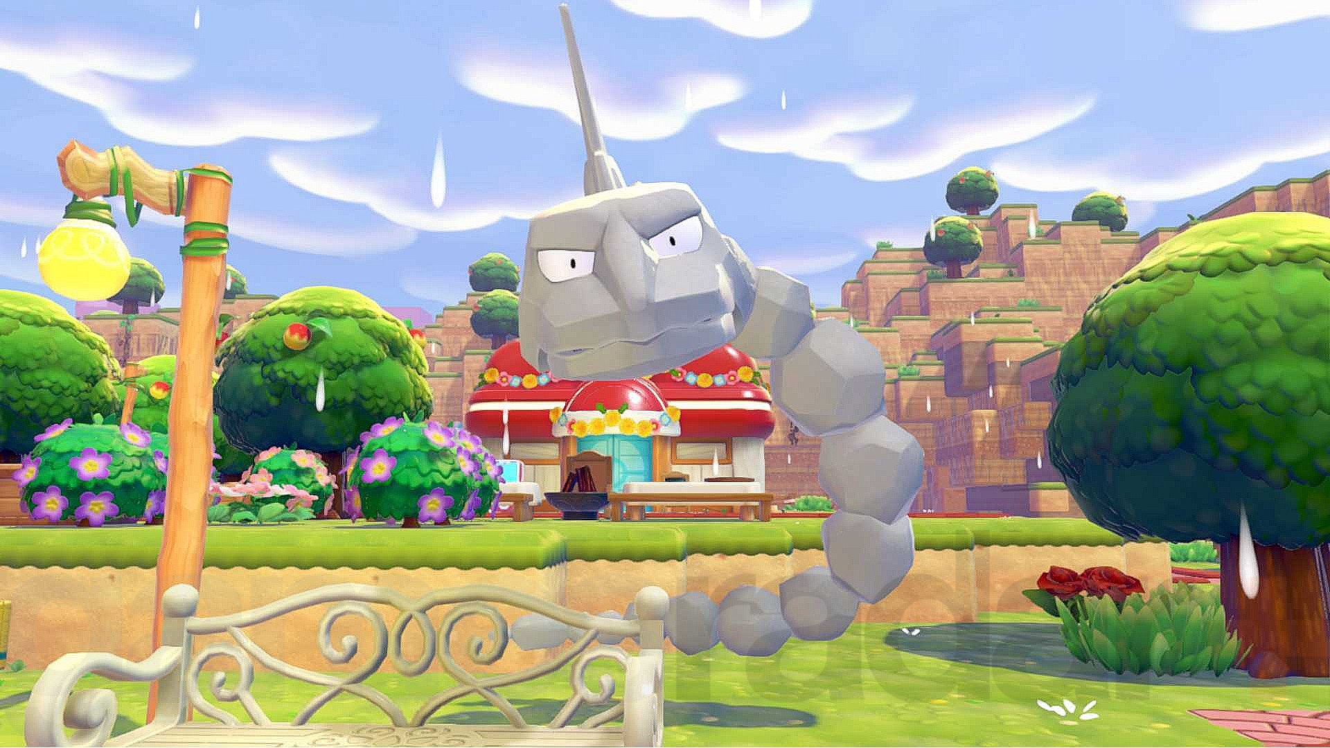 Onix, a Pokemon with the Crush ability, who can help make concrete in Pokopia.