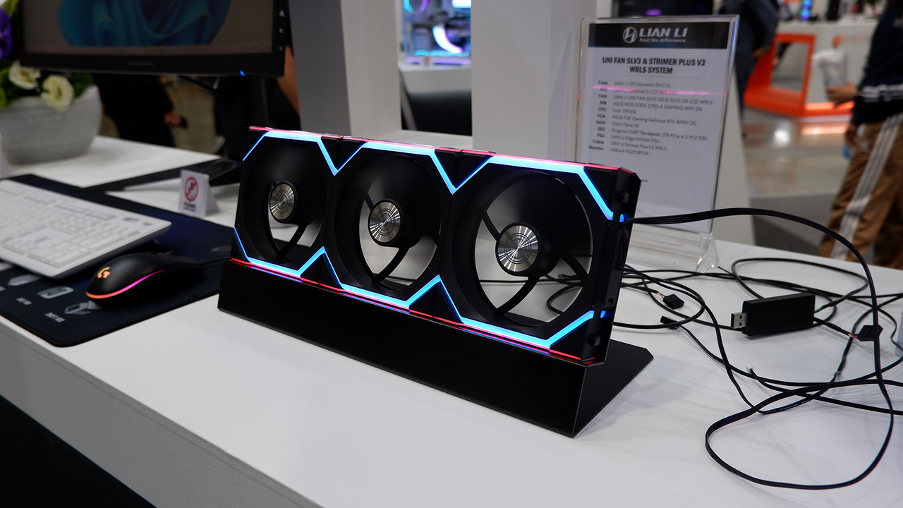 Lian Li's wireless RGB control system at Computex 2024.