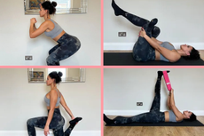Fitness expert Jade Hansle demonstrating variations of a squat